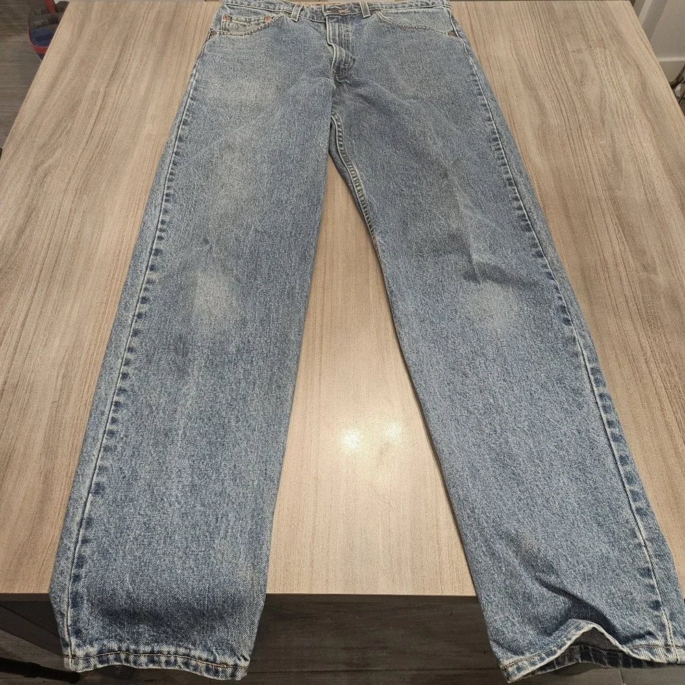 Vintage Levis Jeans Mens 36x34‎ Blue 90s Made USA Denim Pants Light 550 Relaxed
